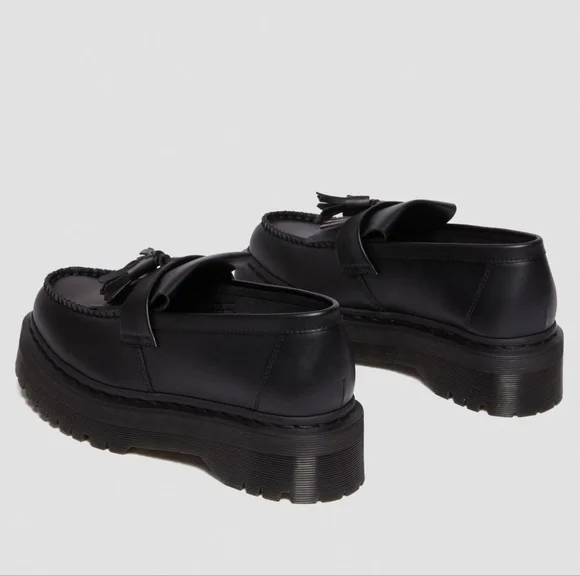 Dr. Martens Vegan Adrian Felix Platform Tassel Loafers - Black - Picture 2 of 9